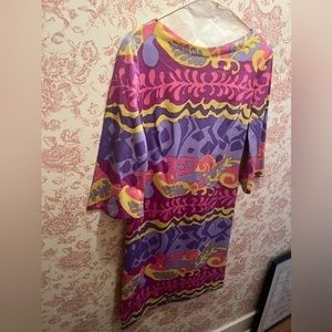 60s/70s Pastel Pink Yellow Purple Mod Dress